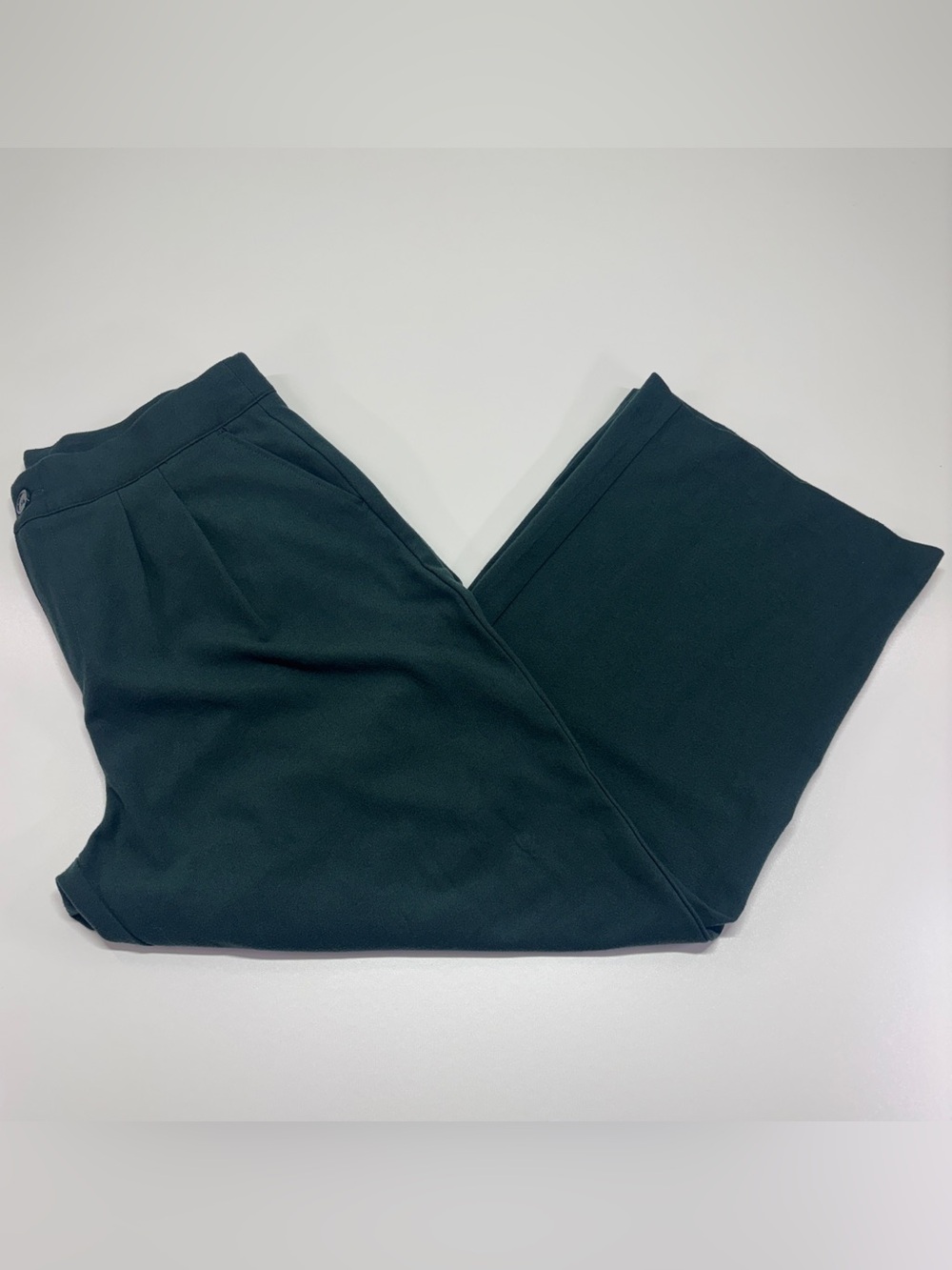 Torrid Size 12R Dark Green Wide Leg Trouser Pants Office Core Quiet Luxury